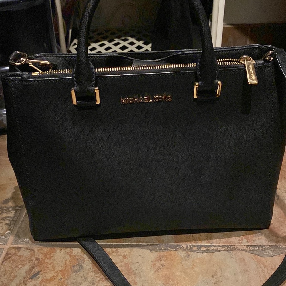 Michael kors satchel, tote, Shoulderbag, crossbody. Black saffiano leather